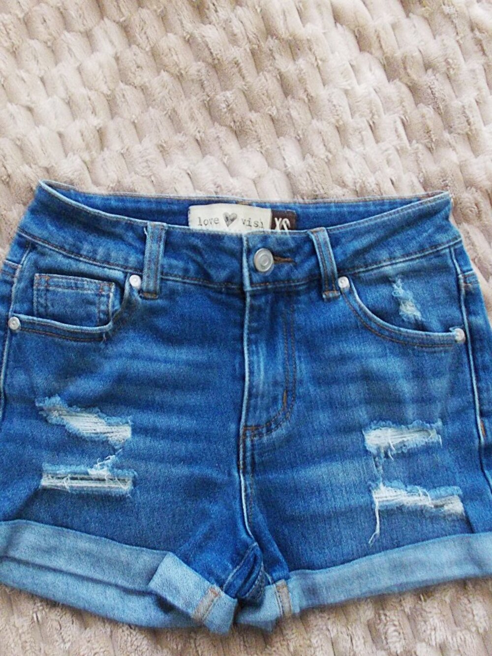 💕 3/$25 💕Love Wish Cuffed Jean Shorts XS